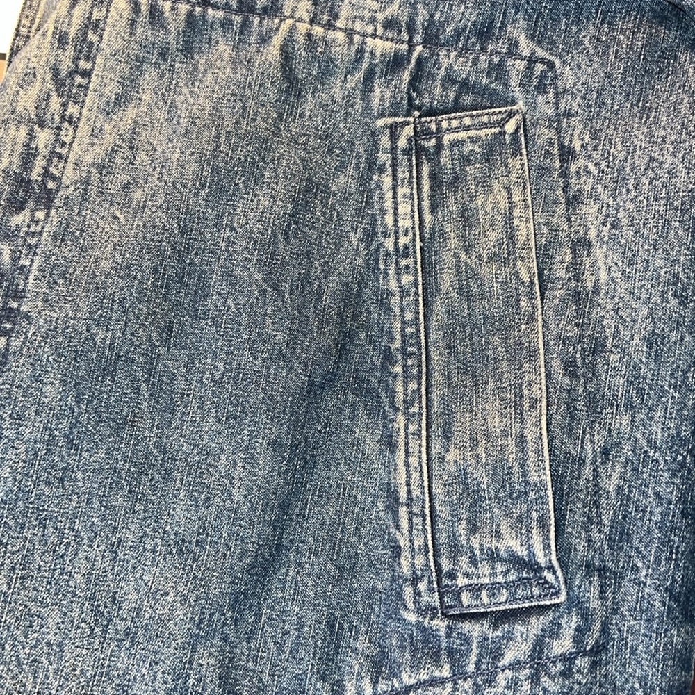 Vintage Nordstrom Denim Full Length Trench Coat L - Picture 11 of 14